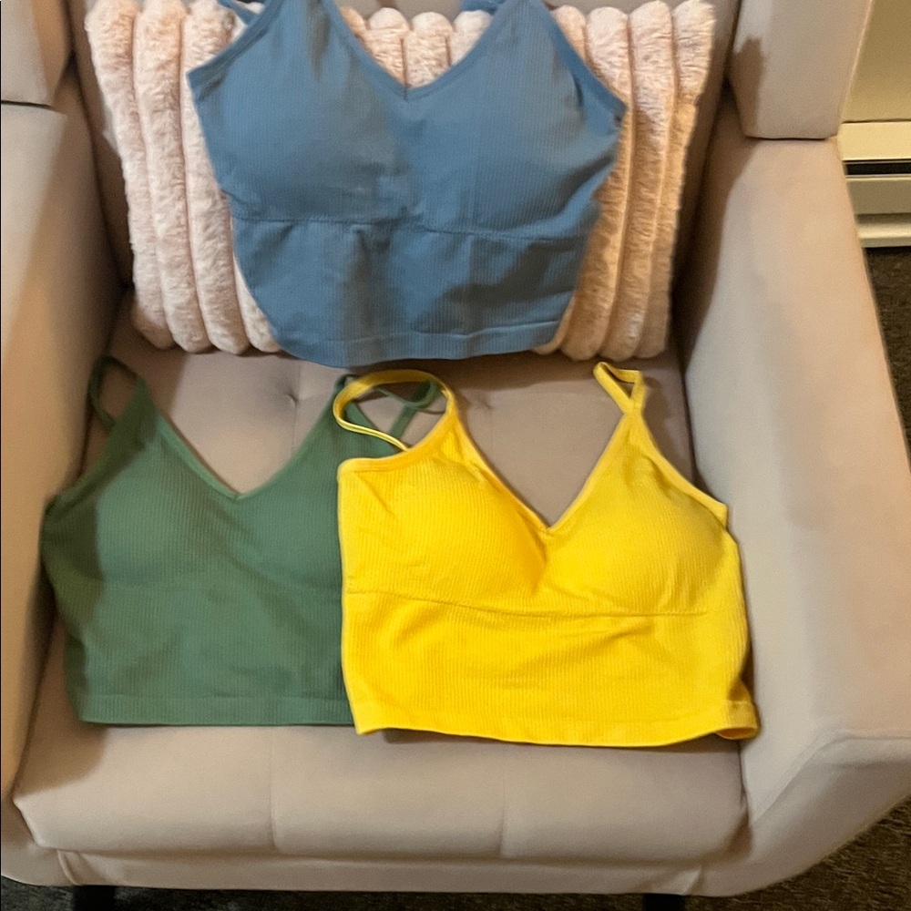 Colorful Ribbed Crop Tops